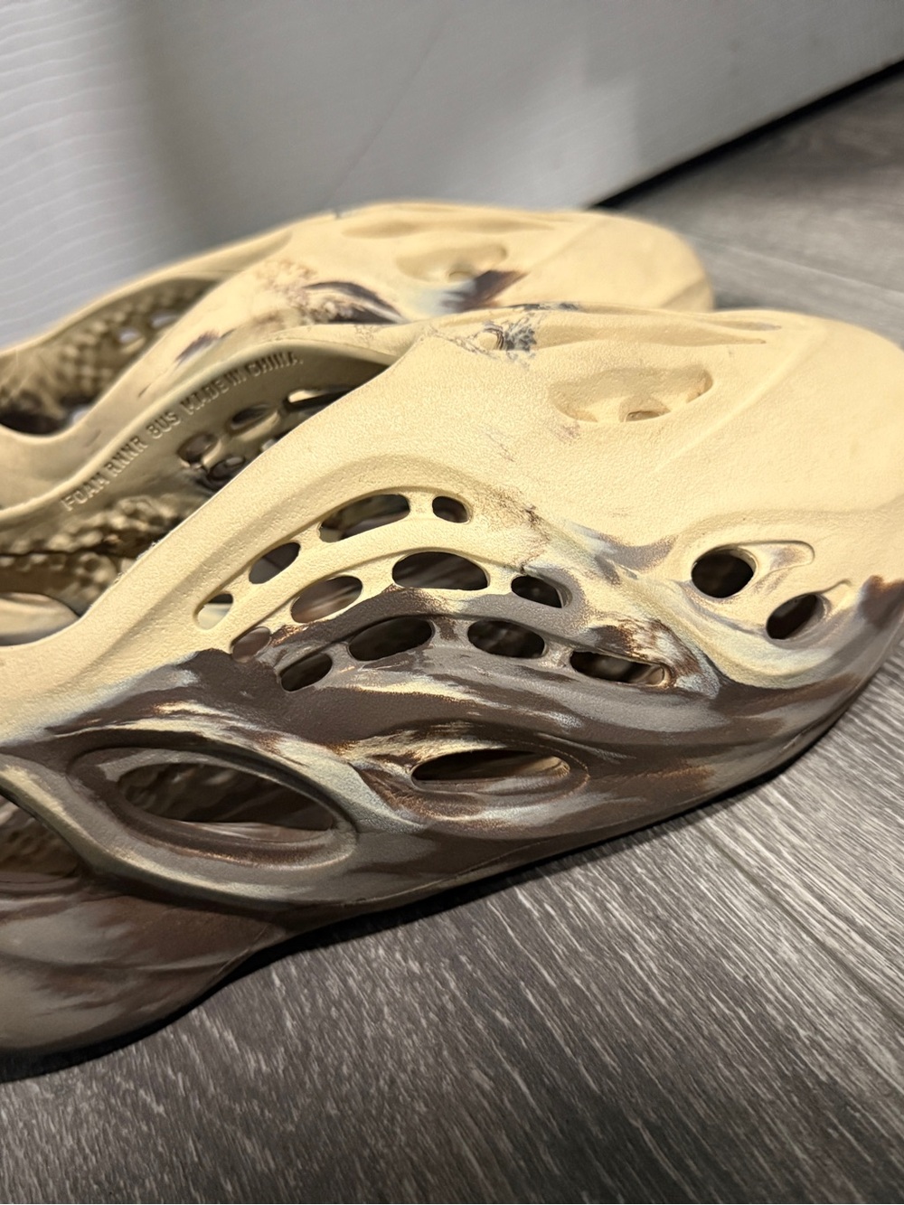 Yeezy Men's Foam Clog in Sand and Brown Marble